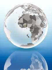 Togo on political globe