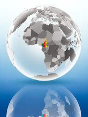 Cameroon on political globe