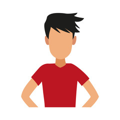 Young man faceless cartoon vector illustration graphic design