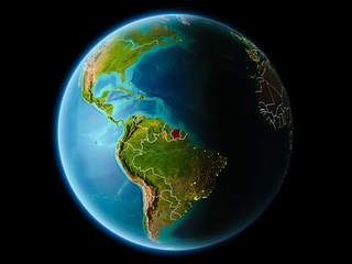 Suriname in the evening