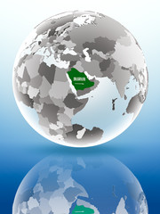 Saudi Arabia on political globe