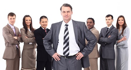 businessman on the background of business team