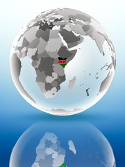 Kenya on political globe