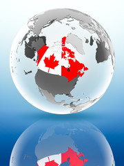 Canada on political globe