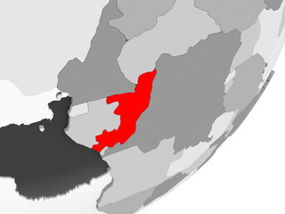 Congo in red on grey map