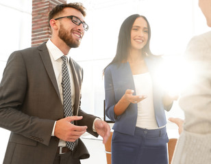 Business team discussing together business plans