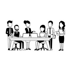 Business teamwork working at office vector illustration graphic design