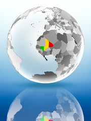 Mali on political globe