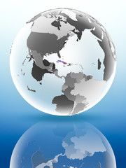 Cuba on political globe
