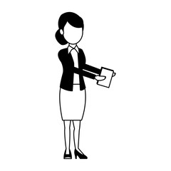 Business woman with documents vector illustration graphic design