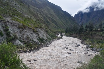 Fototapeta na wymiar River at the beginning of Inca Trail