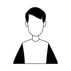 Faceless man profile vector illustration graphic design