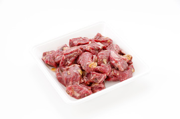 Obraz premium 牛肩ロース サイコロ味付け肉