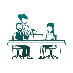 Business teamwork working at office vector illustration graphic design
