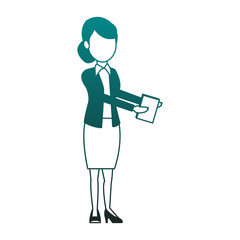 Business woman with documents vector illustration graphic design