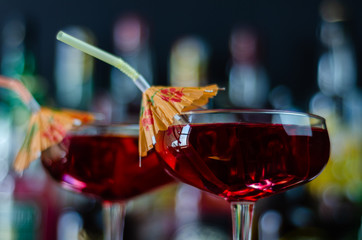 Sangria a traditional fruity cocktail from Spain based on sweet wine and fruit