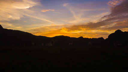 landscape of Mountain in Twilight Time  , Krabi Thailand