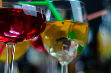 Sangria a traditional fruity cocktail from Spain based on sweet wine and fruit