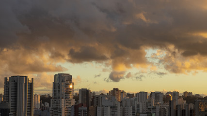 Obraz premium Large buildings in the big city and a beautiful sunny sky, Brazil South America 