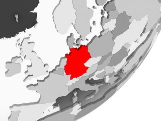 Germany in red on grey map