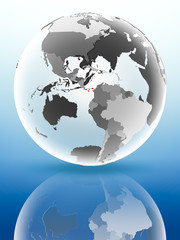 Panama on political globe