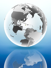 Jamaica on political globe