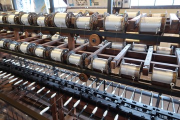 絹糸の紡績工場
