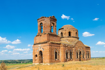 The destroyed and abandoned church Sacred Surb-Karapeta, John Predteche in the farm Nesvetay. Rostov region. Russia