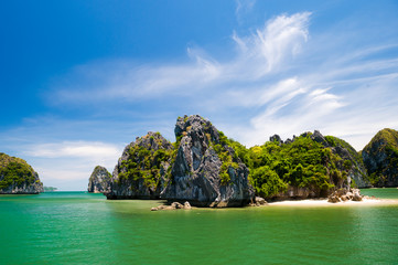 A little quiet beach on Halong bay