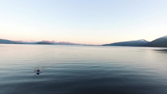 Beutiful video from drone man kayak