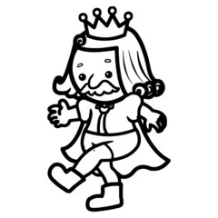 King cartoon illustration isolated on white background for children color book