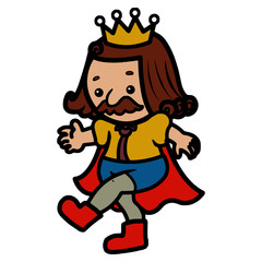 Naklejka premium King cartoon illustration isolated on white background for children color book