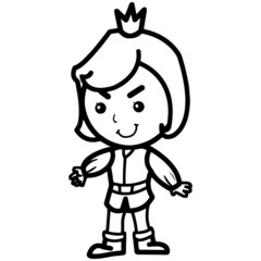 Prince cartoon illustration isolated on white background for children color book