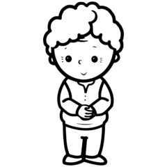 Old women cartoon illustration isolated on white background for children color book