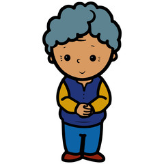 Old women cartoon illustration isolated on white background for children color book