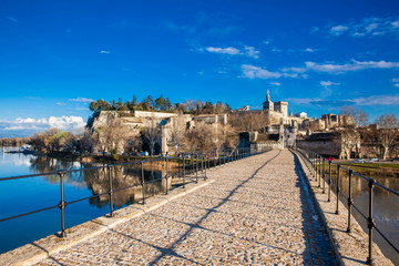 Famous Avignon Bridge also called Pont Saint-Benezet at Avignon France