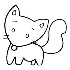 Cute fox cartoon illustration isolated on white background for children color book