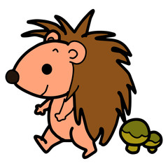 Porcupine cartoon illustration isolated on white background for children color book