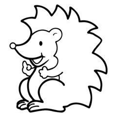 Porcupine cartoon illustration isolated on white background for children color book