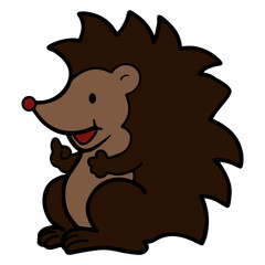 Porcupine cartoon illustration isolated on white background for children color book
