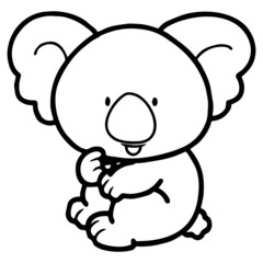 Koala cartoon illustration isolated on white background for children color book