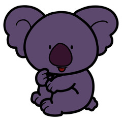 Koala cartoon illustration isolated on white background for children color book