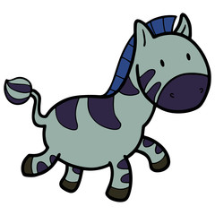 Zebra cartoon illustration isolated on white background for children color book