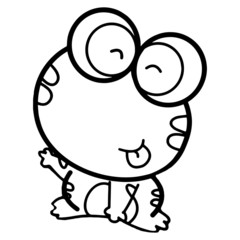 Cute frog cartoon illustration isolated on white background for children color book