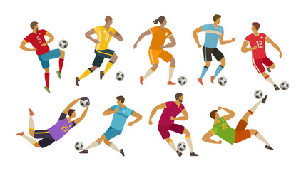 Fototapeta na wymiar Soccer players. Sport concept. Cartoon vector illustration