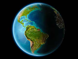 French Guiana in the evening