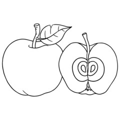 Cute cartoon apple on white background for children’s prints, t-shirt and funny and friendly character for kids