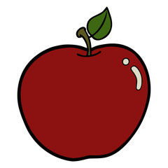 Cute cartoon apple on white background for children’s prints, t-shirt and funny and friendly character for kids