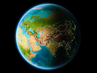 Tajikistan in the evening
