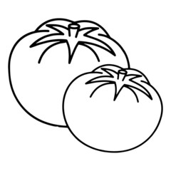 Cute tomato cartoon illustration isolated on white background for children color book